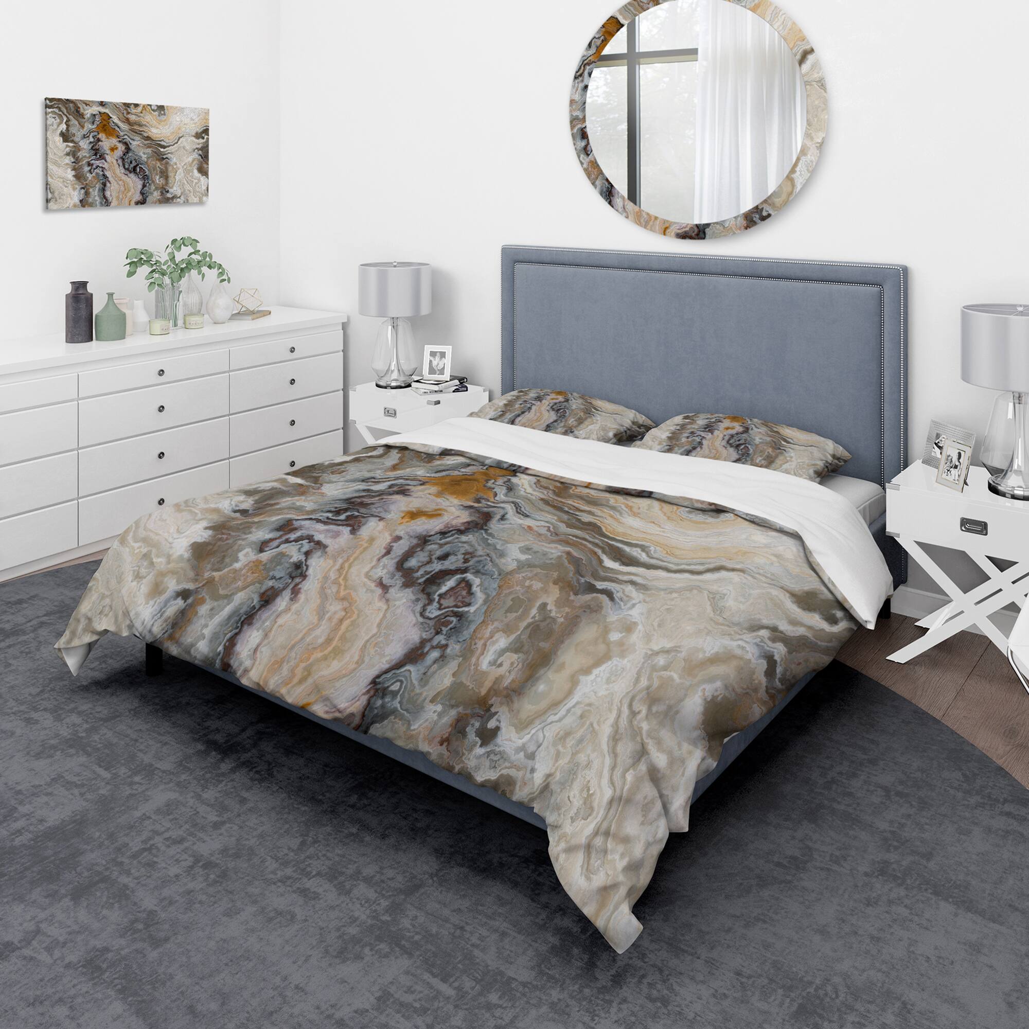 Designart Onyx Detail Composition Mid-Century Modern Duvet Cover Set